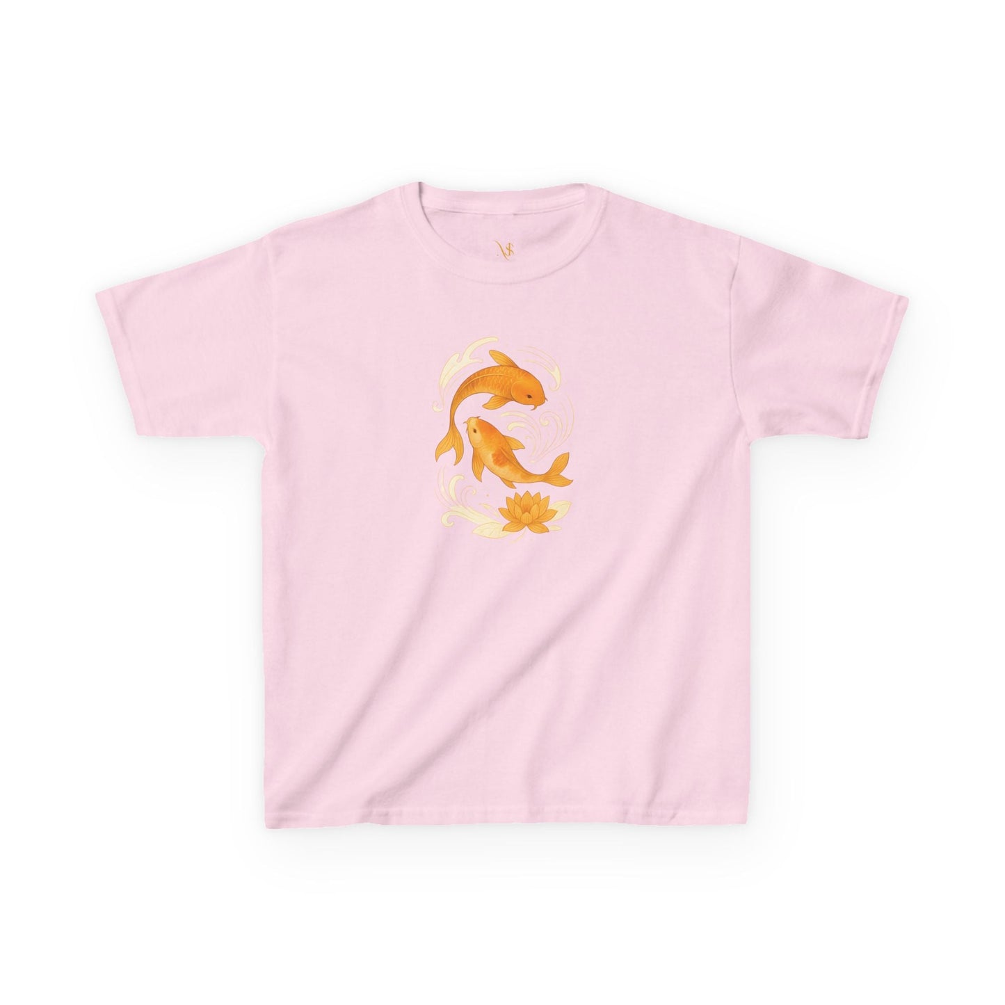 Mashafrica pink kids T shirt with orange koi fish and lotus graphic soft cotton casual wear for play