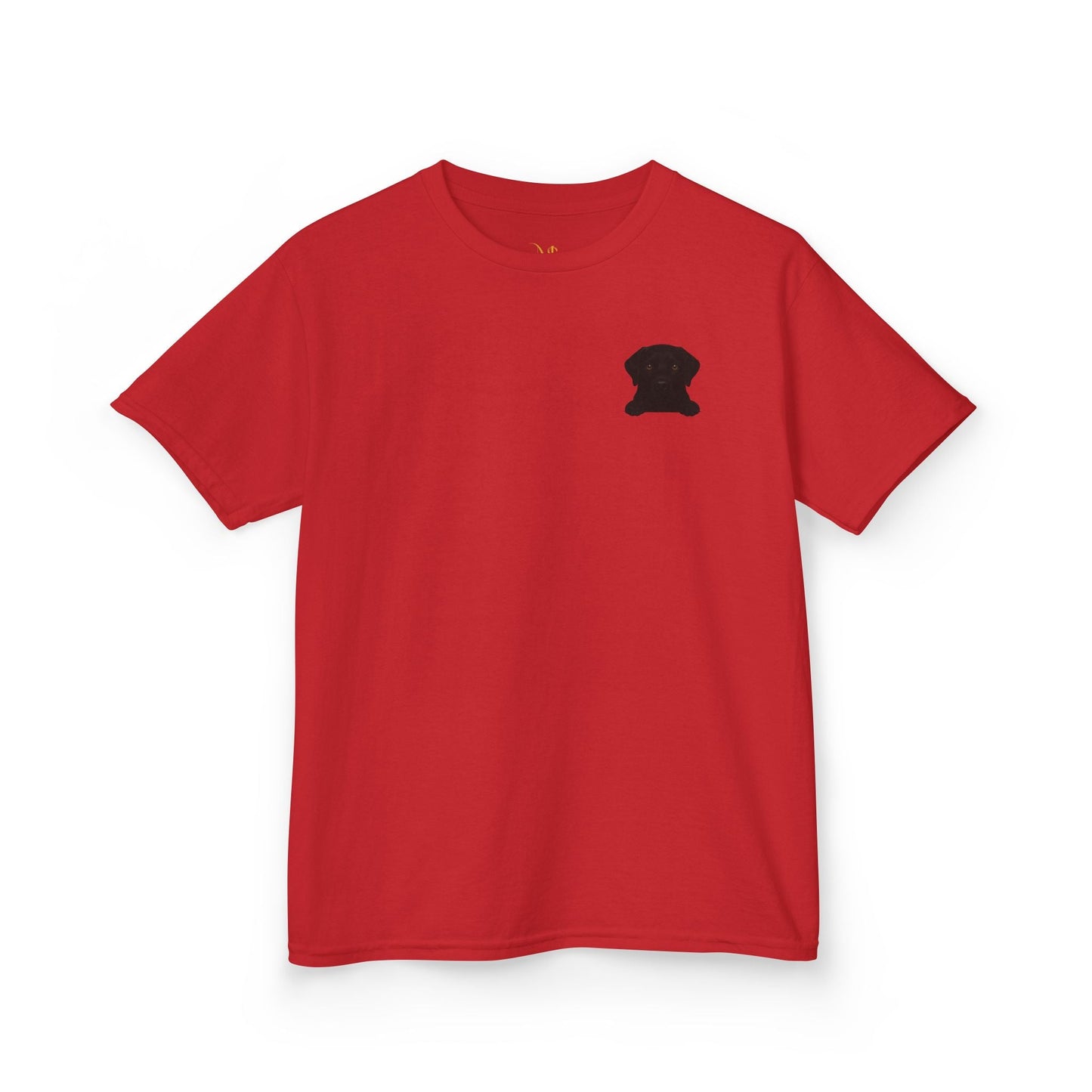 Mashafrica kids red t shirt with small black cute dog chest print soft cotton casual wear