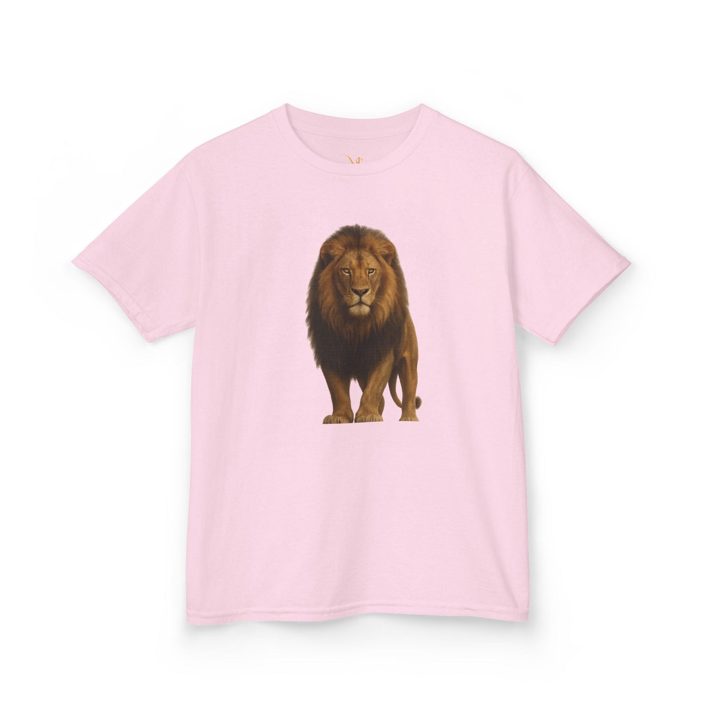 Mashafrica kids pink T shirt with realistic brown lion print on front soft cotton tee for children