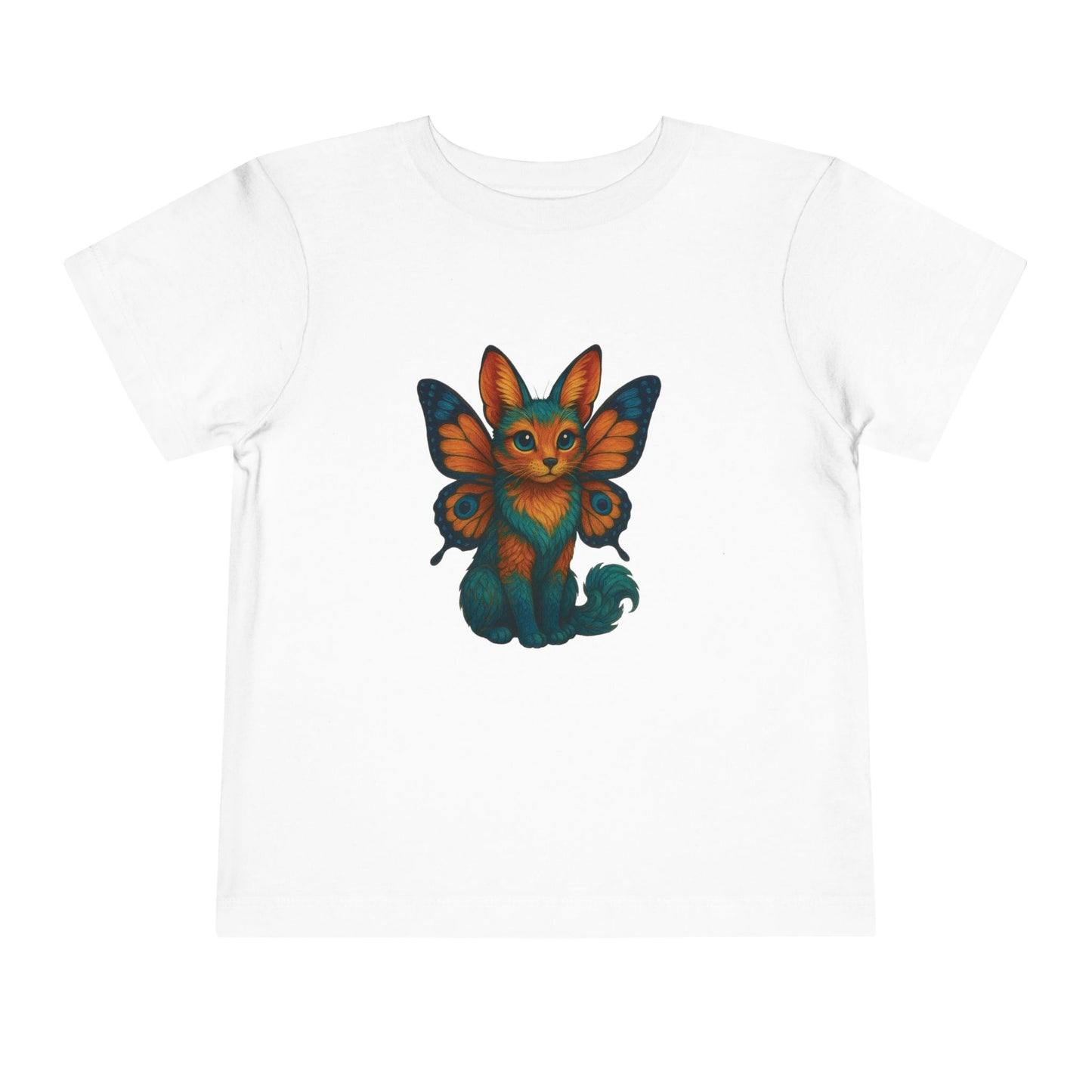 Mashafrica toddler white cotton t shirt with colorful fox butterfly graphic on front for kids