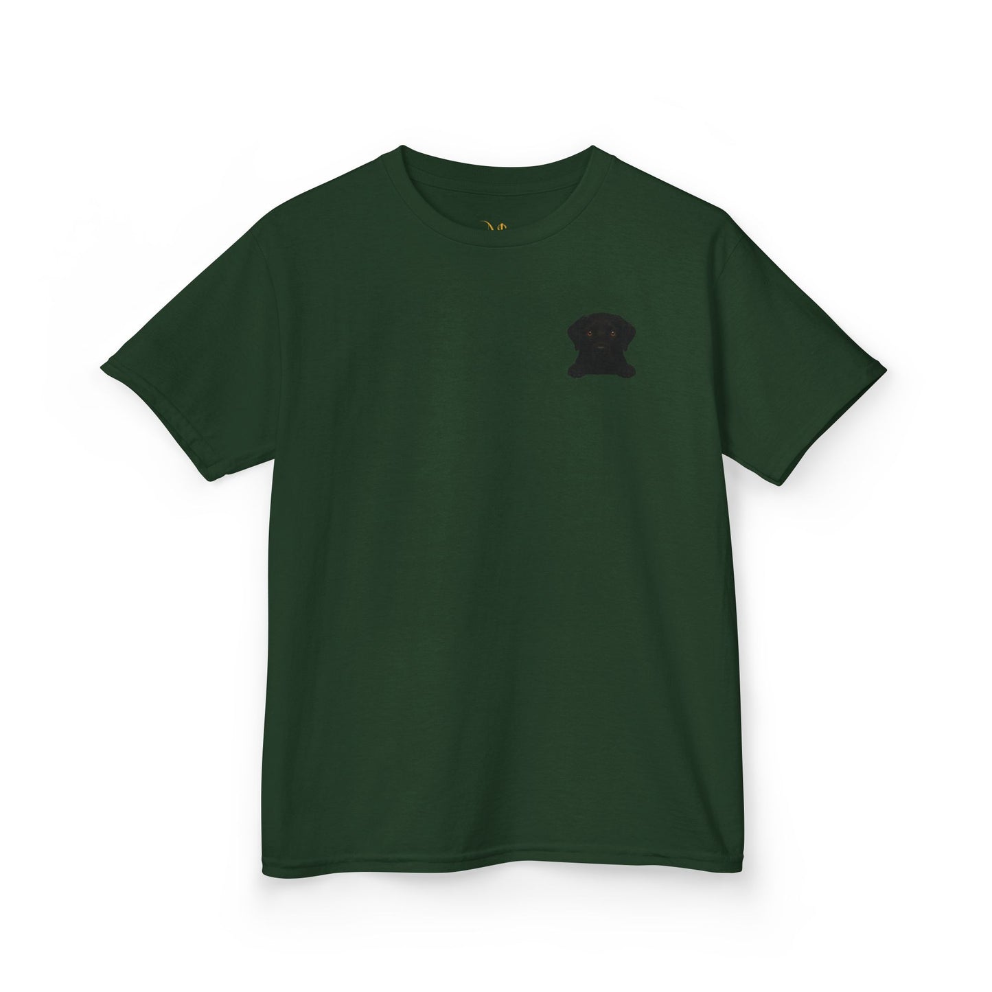 Mashafrica kids green cotton t shirt with small embroidered cute dog chest patch casual comfortable everyday tee