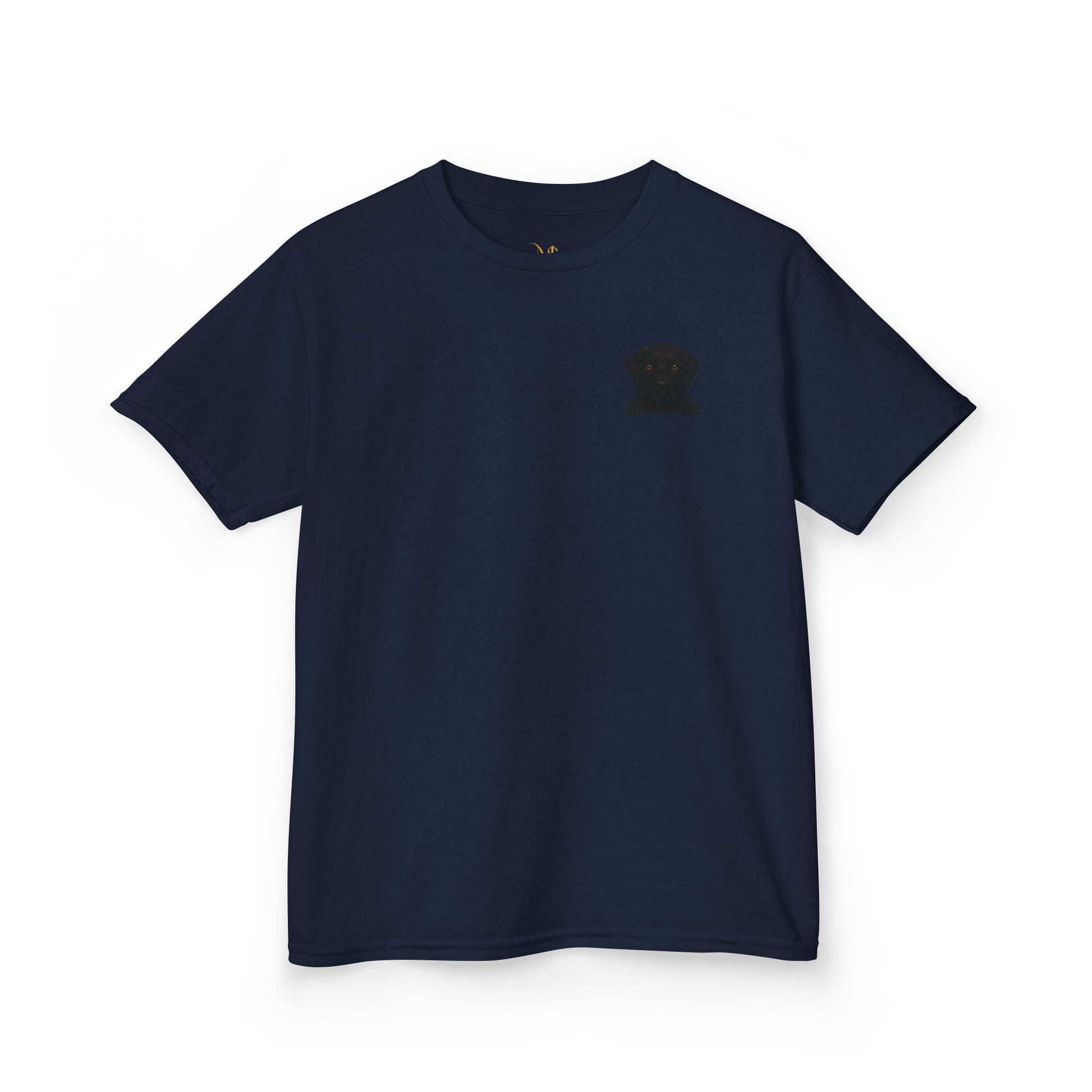 Mashafrica kids navy t shirt with small embroidered cute dog chest design comfortable cotton tee for play
