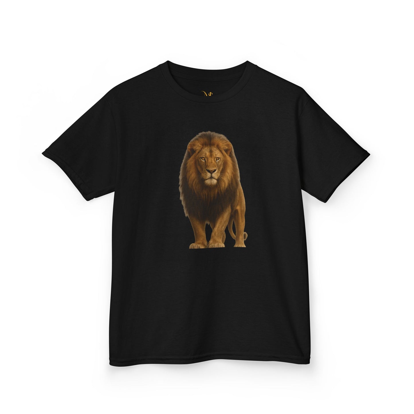 Mashafrica kids black t shirt with realistic lion front print soft cotton casual wear