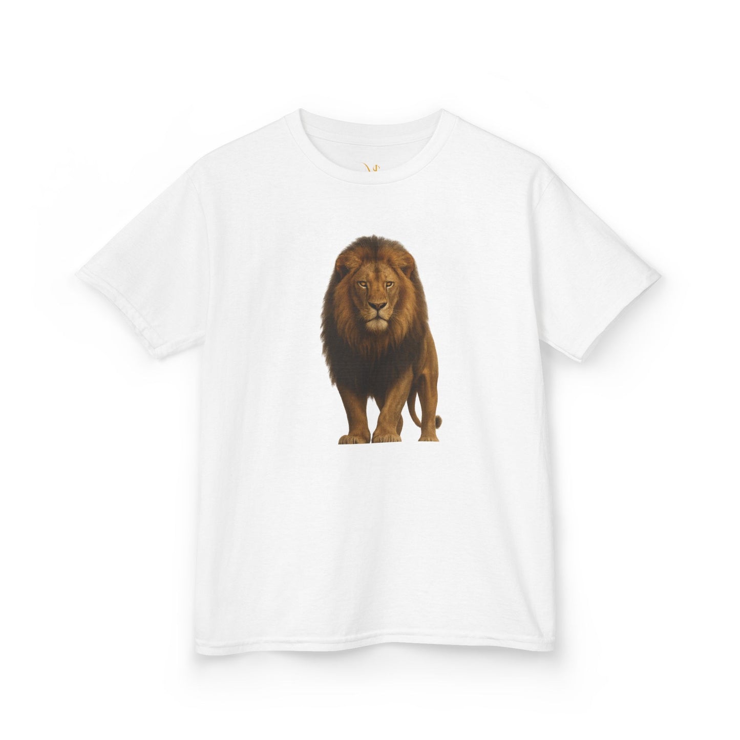 Mashafrica kids white t shirt with realistic lion graphic print centered for casual everyday wear