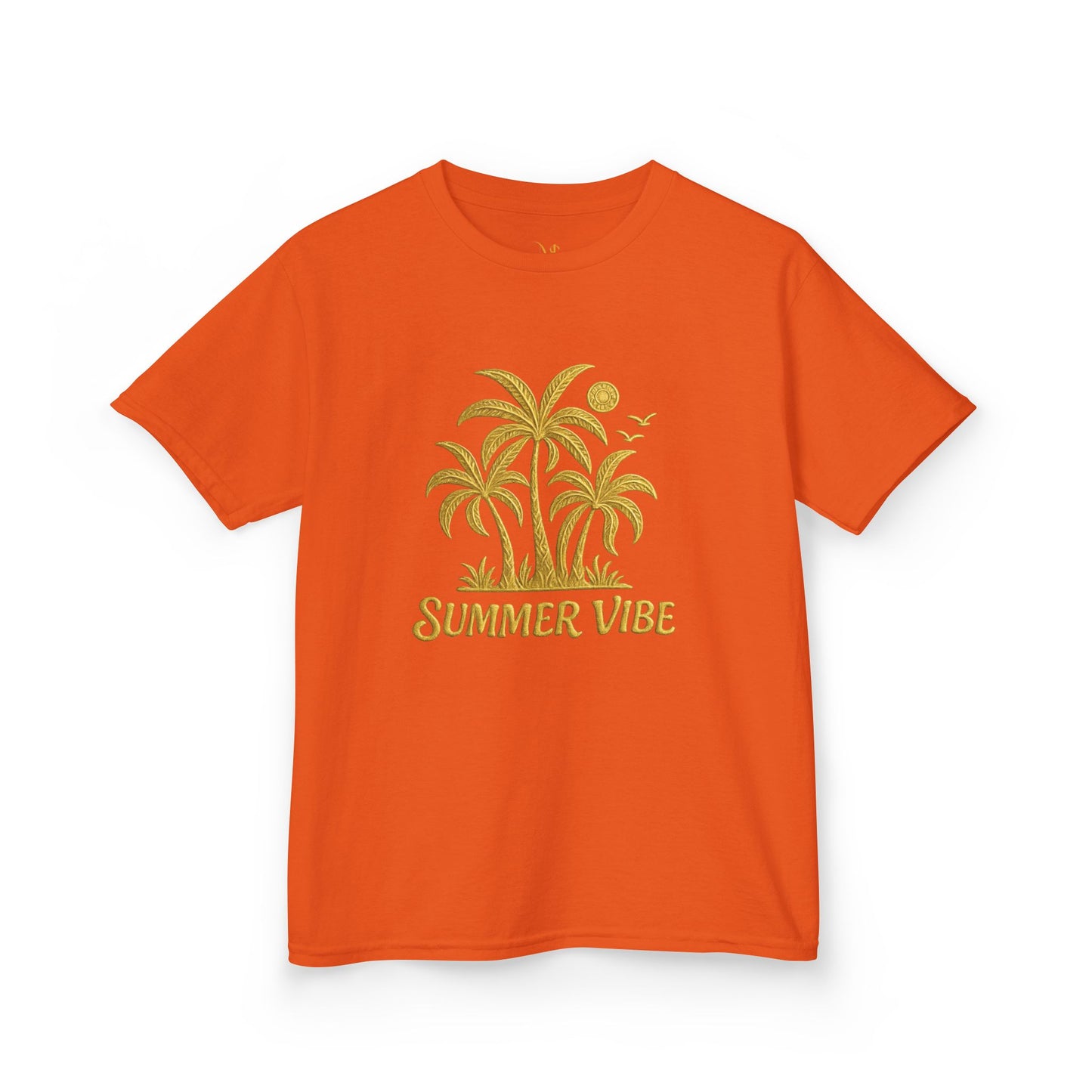 Mashafrica orange kids T shirt with palm tree Summer Vibe print casual short sleeve tee